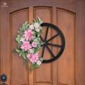 New Year Wreath Spring Front Door Wreath 43x42cm Decoration for Fireplaces.