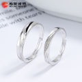 925 sterling silver couple rings for men and women a pair of simple ins style opening adjustable couple rings for Valentine's Day gifts.
