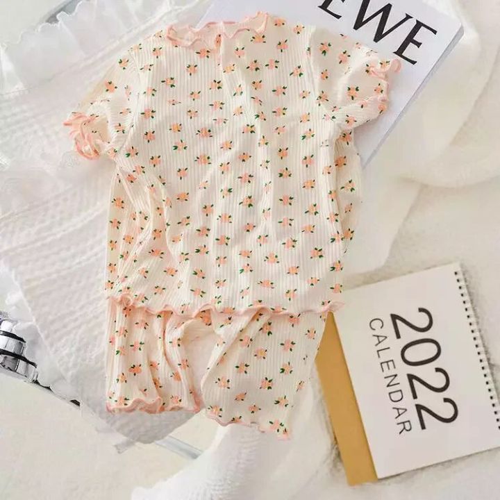 New%20Style%20Home%20Clothes%20Baby%20Girls%20Summer%20Pajamas%20Suits%20Two-piece%20Full%20Print%20Tshirt%201%202%203%204Year%20Short%20Sleeve%20Tops+Short%20Pants%20-%20Image%206