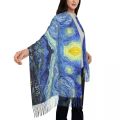Customized Print Vincent Van Gogh Starry Night Scarf Women Men Winter Warm Scarves Art Painting Shawls Wraps.