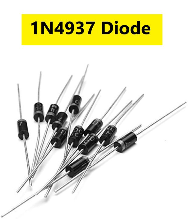 10Pcs - 1N4937 Diode 600V 1A General Purpose 2 Pin Leads 1N4937 Rectifier Diode Silicon Junction Diode 1N4937 DO-41 Package