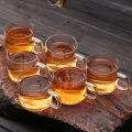 Crystal Clear Glass Tea Cup Set- 6 pcs- Cup with piris.