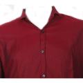 Maroon Solid Cotton Long Sleeve Casual Shirt for Men. 