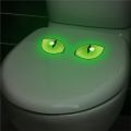 Green Eyes Reflective Toilet Sticker, Self-Adhesive Waterproof Decal, Night Safety Warning Functionality.