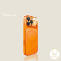 Luxury Matte Frosted Glass Magnetic Protective Cover Compatible For iPhone 17 Pro Max Air 16 17 14 15 13 Pro Max 16 15 Pro Luxury Shockproof Gold Orange Black Phone Case. 