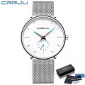 CRRJU Fashion Mens Watches Top Brand Luxury Quartz Watch Men Casual Slim Mesh Steel Waterproof Sport Watch Relogio Masculino. 