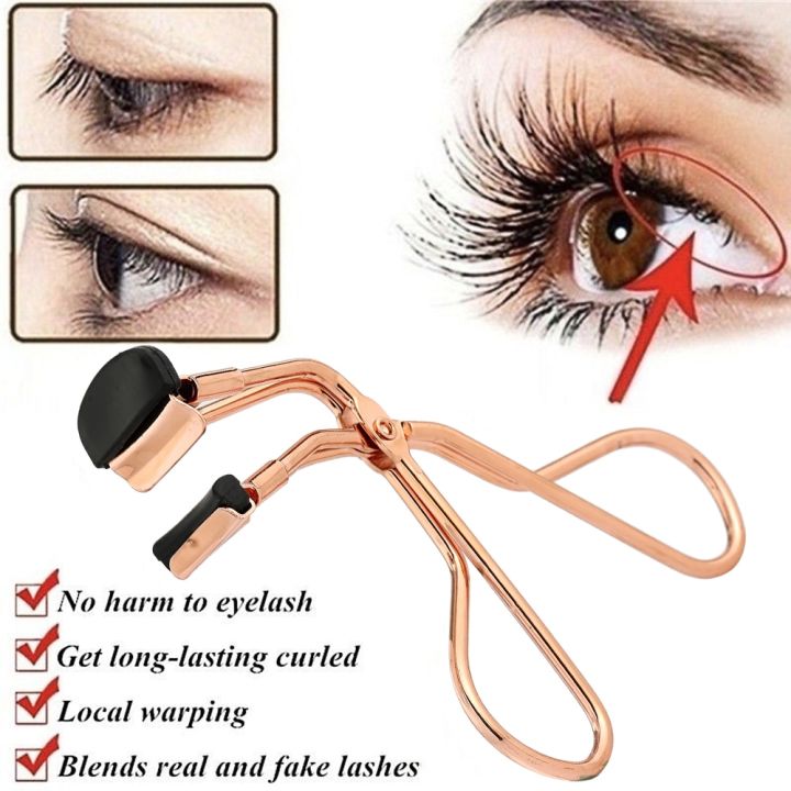 Stainless Steel Rose Gold Color Mini Eyelash Curler Make Up Tools Eyelash Curler Beauty Tool Eye Lashes Makeup Eyelash Tweezers