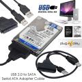 USB 3.0 to SATA Adapter Cable 22 pin For 2.5 inch HDD SSD Adapter Hard Disk Converter Laptop With Extra Power Data Cable.