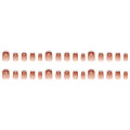24Pcs Simple White Edge Fake Nails with Glue DIY Art Design False Nails Stylish Pattern Artificial Nails.