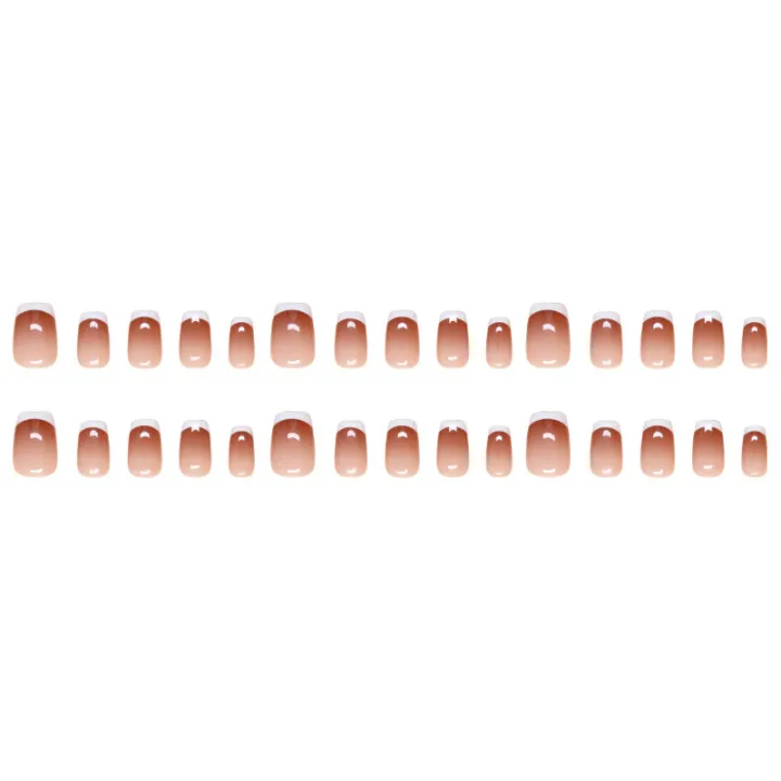 24Pcs%20Simple%20White%20Edge%20Fake%20Nails%20with%20Glue%20DIY%20Art%20Design%20False%20Nails%20Stylish%20Pattern%20Artificial%20Nails%20-%20Image%206