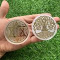 6CM Natural Crystal Selenite Slice Slab White Gypsum 7 Chakras Flower of Life Charging Plate Yoga Meditation Fengshui Healing. 