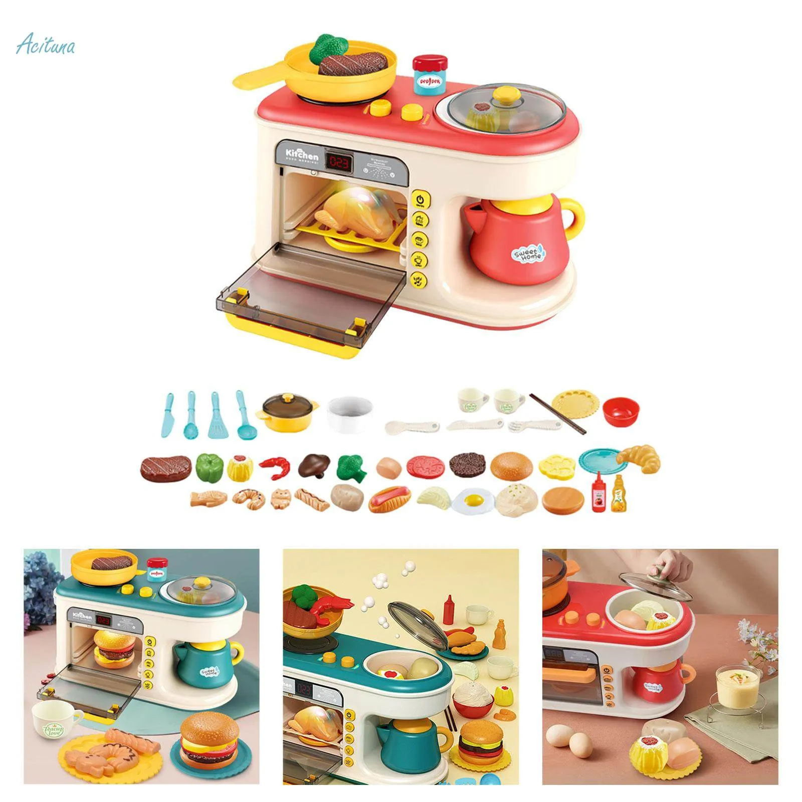 Kitchen Playset With Oven Food Cooking Playset For Sensory Birthday Party 5 Kitchen Playset With Oven Food Cooking Playset For Sensory Birthday Party