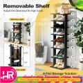 Shoes Storage Stand Simple Modern 7 Tiers Single Shoe Rack Organizer Multi-Shoe Rack Shoe box Storage Shelf Color-White-Black-Walnut. 