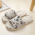 Women Home Slippers Indoor Floor Soft Couple Linen Slipper Spring Autumn Lightweight Unisex Bedroom Shoes Ladies Flax Flip Flops. 