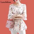 Floral Chiffon Blouse Women Summer Korean Ruffle Peplum Top Ladies 2020 Elegant Plus Size Office Shirt Female Camisas Femininas.