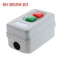 Kh305 30A Start Push Button Switch of Self-Locking Three-Phase Motor ON/Off Maintained Push Button Switch 3 Phase Electric Power Control Box KH-305 Self Locking 380VAC 20A/250VAC 30A Metal Case. 