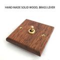 86 Type Solid Wood Panel Switch Wall Light Retro Brass Toggle Switch Wood Grain Electrical Switch Socket. 