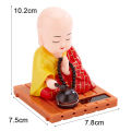 Solar Powered Toy Buddhist Monk Figure Dancing Swing Figure Model Toy Dashboard. 