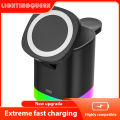 3 in 1 Macsafe Cube Charger Sradle Magnetic Wireless Stand Fast Charging Station For iPhone 14 13 12 Pro Max AirPods Apple Watch. 