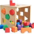FLORMOON Toddler 25 Hole Solid Geometric Block Block Classic Development Early Educational Toy Matching Sorting Gift for Preschool 1 2 3 Years Old. 