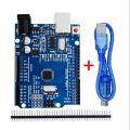Arduino UNO R3 ATMEGA328P Chip CH340G Development Board with Data Cable and Rail. 