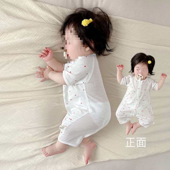 Baby%20clothes,%20thin%20short%20sleeved%20jumpsuit,%20pure%20cotton%20breathable%20mesh,%20A-class%20romper,%20full%20moon%20baby%20pamas,%20summer%20-%20Image%206