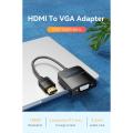 Vention 42154 HDMI to VGA Adapter - 1080P HD Male to VGA Female Converter - Computer, Multimedia, Monitor, Projector, Television, TV Box Compatible - Black. 