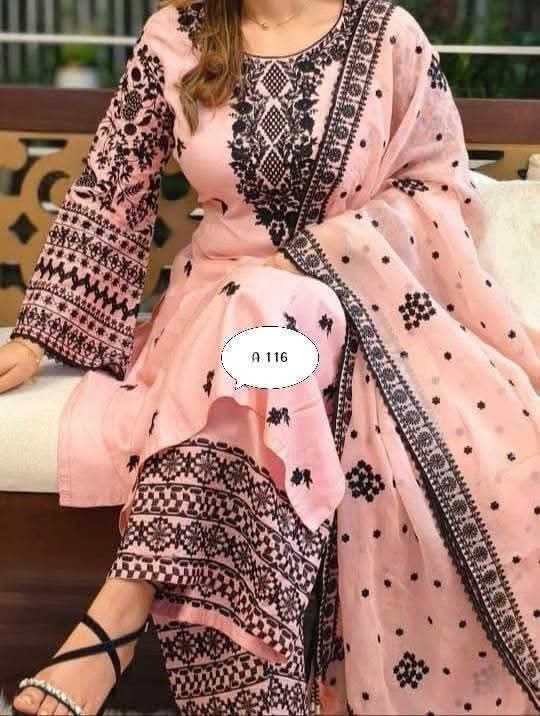 Afsan Artistry - Latest Collection Afsan Screen Print Cotton Three Piece Salwar Kameez - Perfect Casual Wear