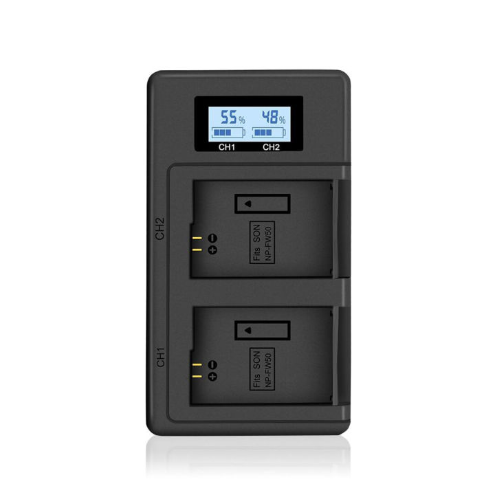 ENEGON 2x1300mAh NP-FW50 Batteries de Rechange et Chargeur Intelligent