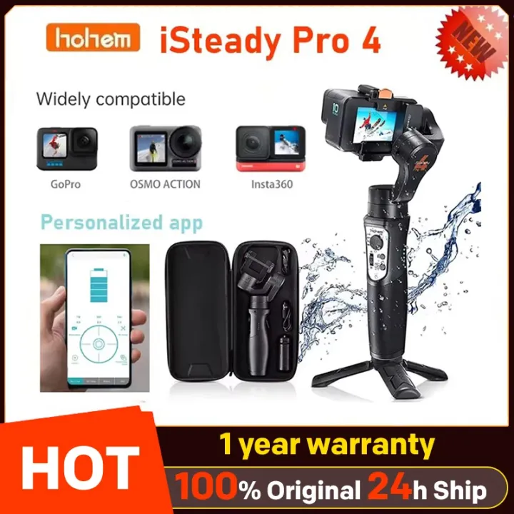 Hohem iSteady Pro4 Pro 4 Gimbal for GoPro 12/11/10/9/8/7/6 DJI OSMO Insta360 One R Action Camera 3-Axis Handheld Stabilizer