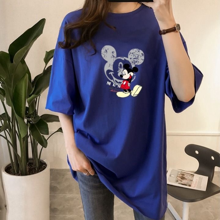 %E3%80%90Plus%20Size/M-5XL/5Colors%20Oversized%20Korean%20Style%20Women%20T-shirt%20Half%20Short%20Sleeves%20BIg%20Loose%20Cute%20Disney%20Mickey%20Printed%20Tee%20Summer%20Maternity%20T-shirt%20Round%20Neck%20Casual%20Top%20100%25%20Fashion%20Fat%20Size%20Medium-Long%20Length%20T-shirt%20-%20Image%204