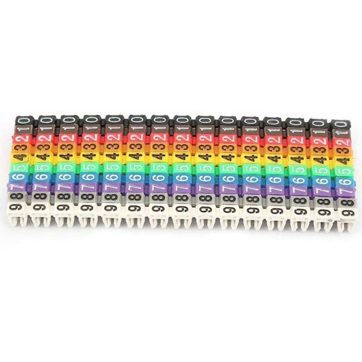 FORIDE Clip-on String Cable Marker Boxed Plastic Number Number Wire Label Tube Set Color Cable Marker (150PCS KCM-1.5MM)
