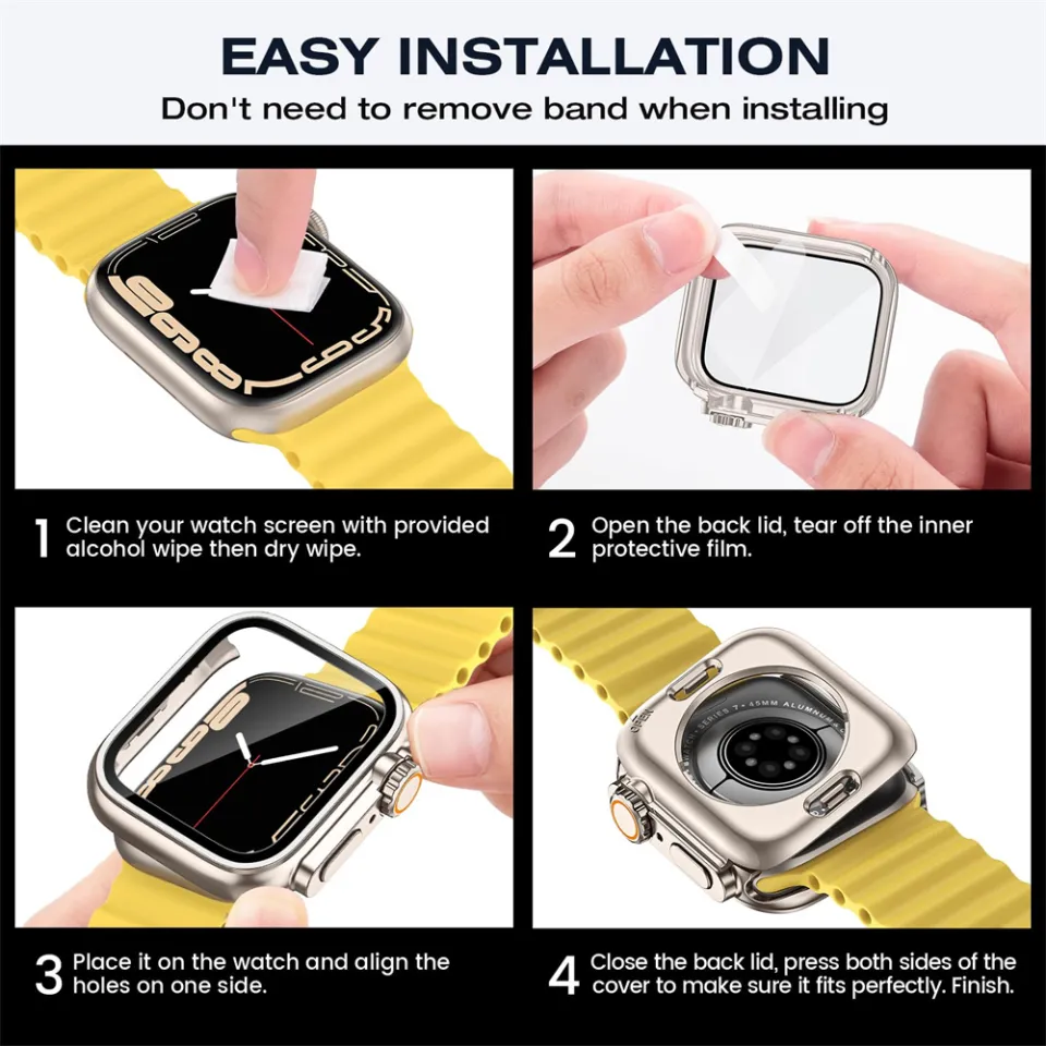 Tempered Glass Cover for Apple Watch 41mm 45mm 40mm 44mm Screen