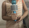 Wireless Bluetooth Microphone Speaker Karaoke WS-858 Colour- Blue/Gold/black. 