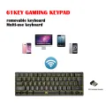 Gaming Keyboard G61 61 Keys RGB Backlit Dual Mode Wireless Keyboard Gaming PC Computer Keyboard Mechanical Keyboard. 