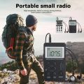 Mini Stereo AM/FM Pocket Radio Universal Dual Band Digital Display Mini Radio Receiver With HiFi Earphones Rechargeable Battery. 