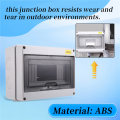IP65 Mcb Breaker Box Distribution Protection Box ABS Power Electronic Din Rail Enclosure for Circuit Breaker HT-8 Way.
