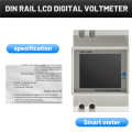 Din Rail AC Monitor 6IN1 40-300V 100A Voltage Current Power Factor - multimeter.