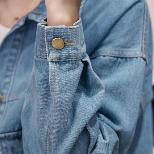 Denim%20Jacket%20Women's%20Korean-Style%20Loose%20Short%20Spring2023New%20Student%20Korean%20Style%20Work%20Clothes%20Top%20Trendy%20Early%20Autumn%20Clothing%20All-Matching%20-%20Image%204