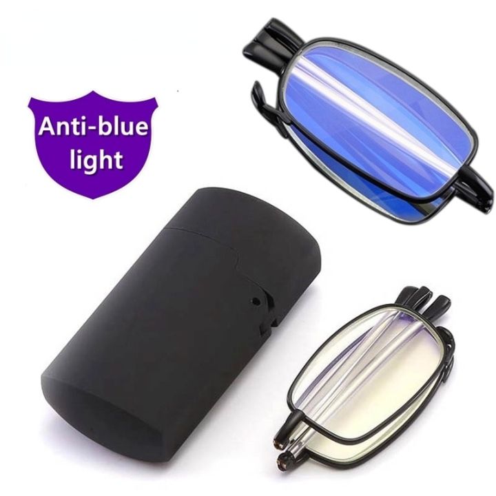 Retractable%20Folding%20reading%20glasses%20men's%20anti-blue%20light%20metal%20frame%20Foldable%20Readers%20Presbyopia%20Glasses%20lighter%20case%20+1.5%20-%20Image%202