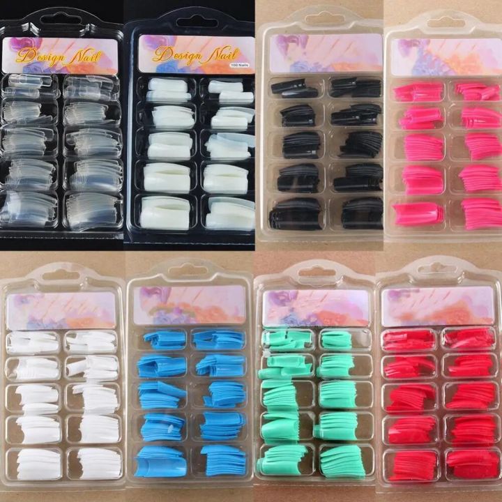Non-fading%20100Pcs/Box%20Practical%20Ultra%20Thin%20Long%20Faux%20Nail%20Tips%20Colorful%20Artificial%20Nail%20Tips%20Flat%20Head%20for%20Girls%20-%20Image%205