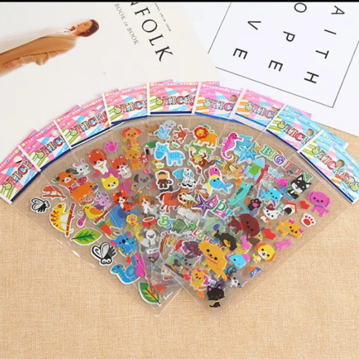 10%20Sheets%20Stickers%20for%20Kids%20Boys%203D%20Puffy%20Bubble%20Scrapbook%20Cartoon%20Stickers%20-%20Image%202