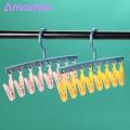 Amamia Multifunction Clothes Hanger with 8 Clips Antiskid Space Saving Closet Organizer.