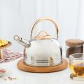 Stainless Steel Whistling Kettle Tea Pot 3L Tea Kettle With Ergonomic Handle Whistling Teapot For Induction Cookers Gas Stoves. 