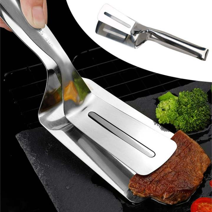 Stainless Steel Barbecue Tong Fried Steak Shovel Fried Fish Shovel BBQ ...