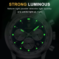 Man Watch Waterproof Chronograph Luminous Men's Wristwatch Leather Men Quartz Watches Casual Clock.