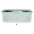 Wireless Typewriter Keyboard Retro Style 104 Keys BT5.0 Integrated Stand Tablet Keyboard for Smart Phone Laptop Green.