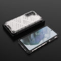 Quiberk for Samsung Galaxy S21 FE 5G Honeycomb Patterned Case Hard Clear Shockproof Rugged Back Cover. 