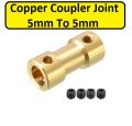 Copper Coupler 5Mm To 5Mm Universal Motor Shaft Joint Coupling Connector For Rc Boat Electric Toy Car 775 Dc Motor Diy - Solar Panel. 