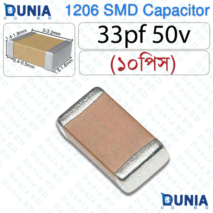33pF 50v SMD 1206 Capacitor for Precision Signal Filtering